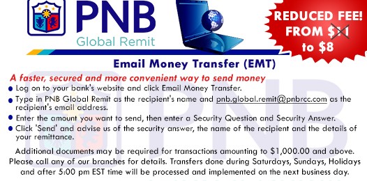 Email Money Transfer, Now $8!